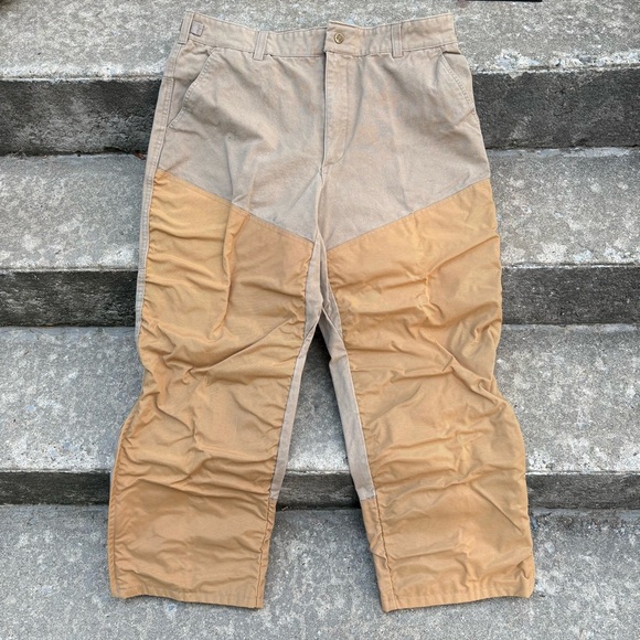 VTG Columbia Mens Hunting Brush Pants Heavy Canvas Field Tan Hiking Sz 35X27 - Picture 1 of 8